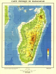 Carte physique de Madagascar