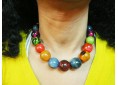 Collier corne multicolore moyen