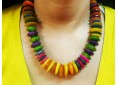 Collier disque multicolore