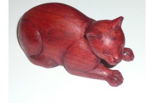 Chat sculpté bois