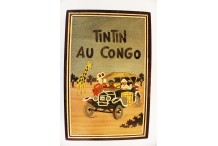 Boîte à bijoux marqueterie Tintin au Congo