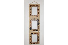 Porte-photos feuilles de bananier et rabane en patchwork  portrait