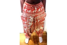 Saroual elephants rayonne rouge