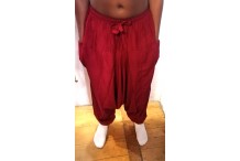 Saroual uni rayonne rouge
