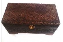 Coffret à bijoux bois sombre 25 cm