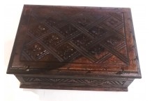 Coffret à bijoux bois sombre 21 cm